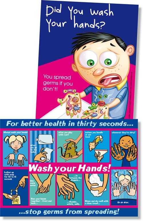 Wash Your Hands postcard - discover our resources to encourage handwashing and hygiene wash your hands postcard